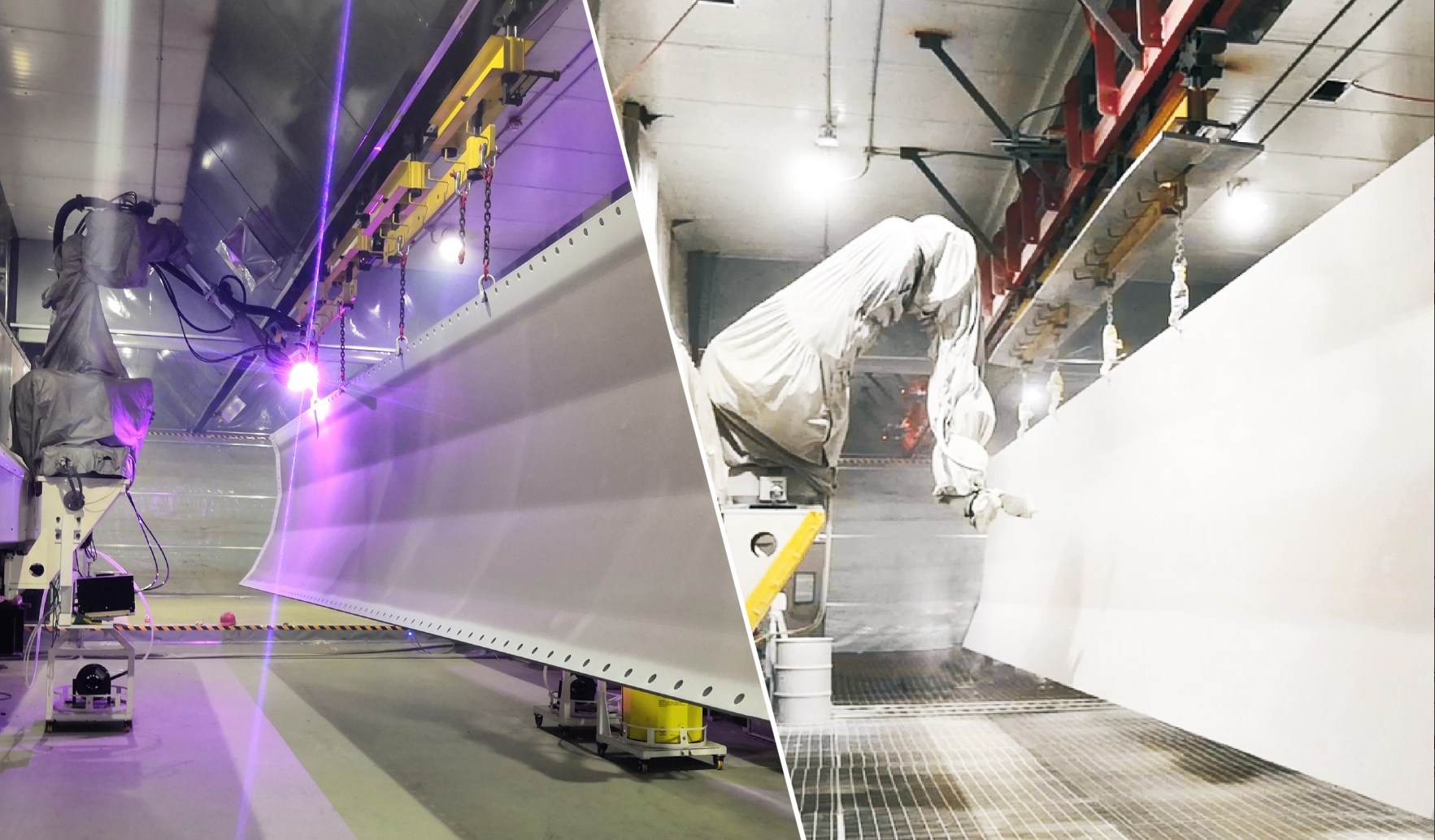 Sand - blasting, zinc - spraying and painting for wind turbines